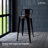 BUTACA TOLIX LEVEL NEGRO CON RESPALDO LVS-016